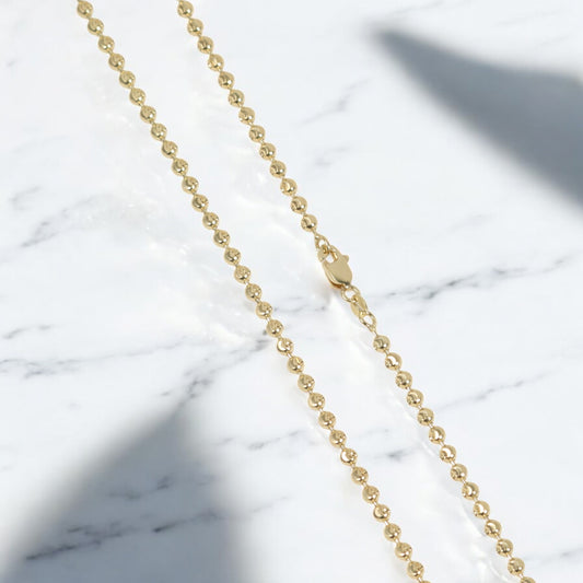 10K Yellow Gold Military Balls Chain / 17.6gr / 2.9mm / 28in