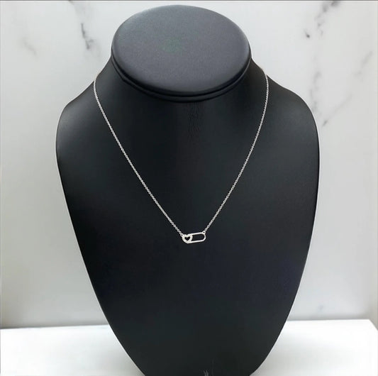 14K White Gold Diamond Little Heart Jewelry Set 0.05Ct / 1.6gr