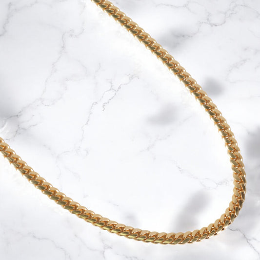 10K YG Micro Cuban Links Chain / 59gr / 6.2mm / 24in /
