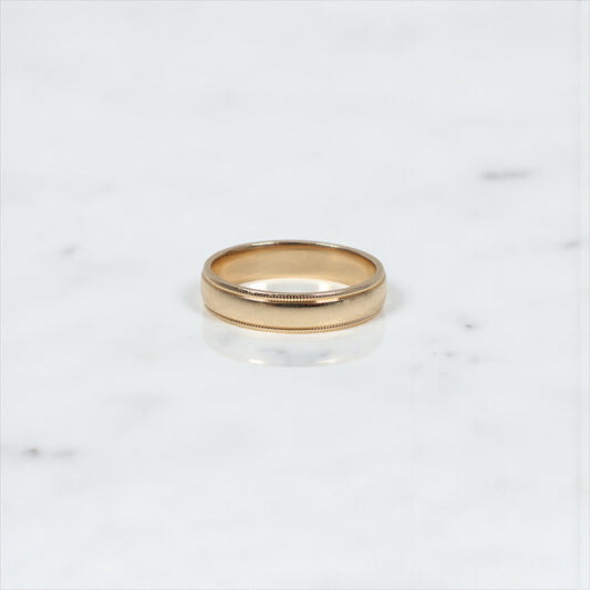 14K YG Band Engagement Ring / 4.76gr / Sz 10 / 5mm /