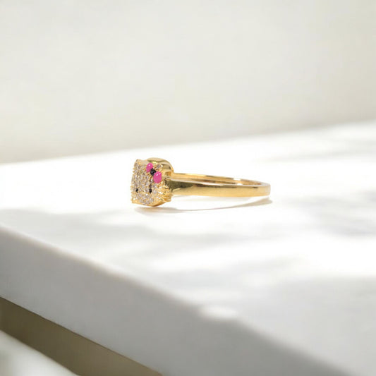 10K YG Diamond HK - Letter R Rings / 2.5gr / Sz 6 3/4 / 0.13Wt Dia