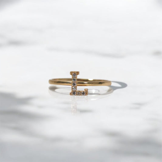 14K YG Letter L Ring / 1.24gr / Sz 7 3/4