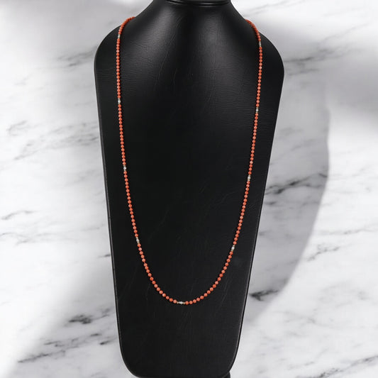 14K Yellow Gold Coral Chain / 16.7gr / 4mm / 40in