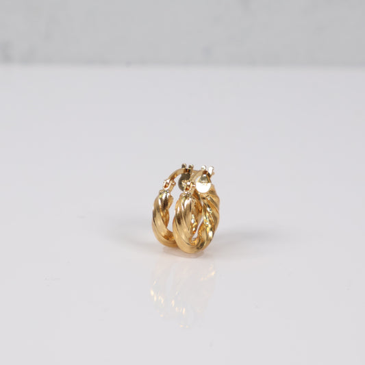 18K Yellow Gold Luxury Hoop Earrings / 1.38gr