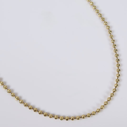 14K YG Military Balls Diamond Cut Chain / 17gr / 3mm / 24in /