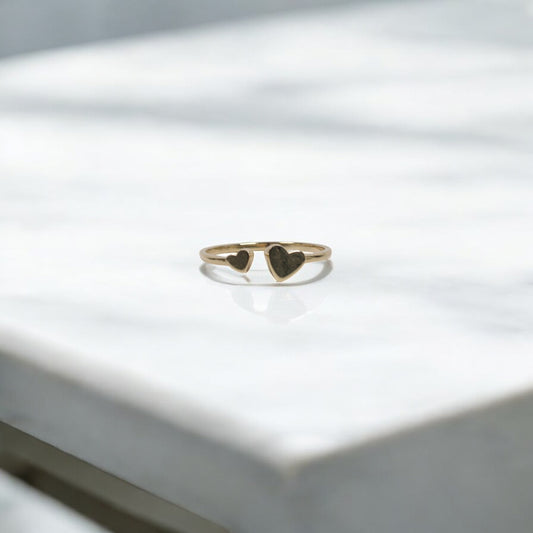 10K YG Hearts Rings / 1gr / Sz 7 /