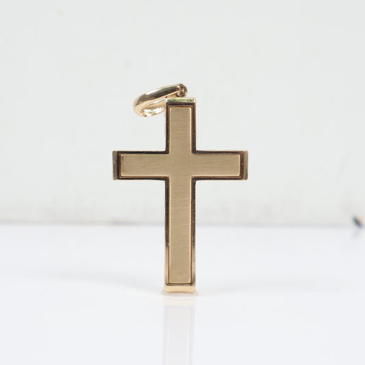 14K YG Cross Pendant / 6.2gr / 1.6in /