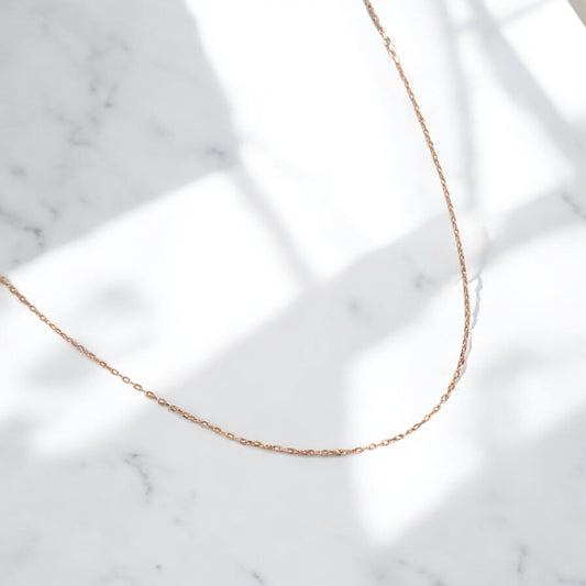 14K Rose Gold Minicuban Chain / 0.8gr / 0.9mm / 18in
