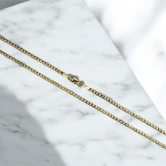 10K YG American Cuban Link Chain / 1.34gr / 2mm / 16in