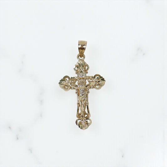 10K YG Crusifix Pendant / 2.35gr / 1.5in /