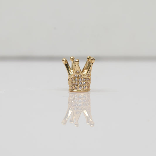 18K YG Crown Ironwork / 1.6gr / 0.3in / White Zircons