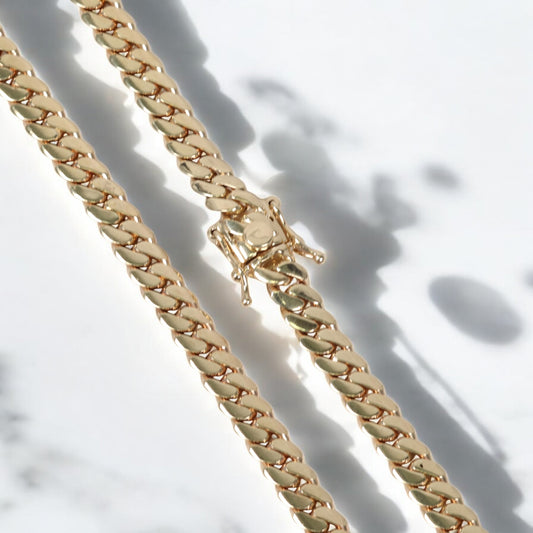 10K YG Cuban Links Chain / 119.8gr / 9mm / 24in /