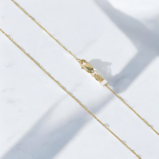 14K Yellow Gold Minicuban Chain / 1.1gr / 0.7mm / 18in