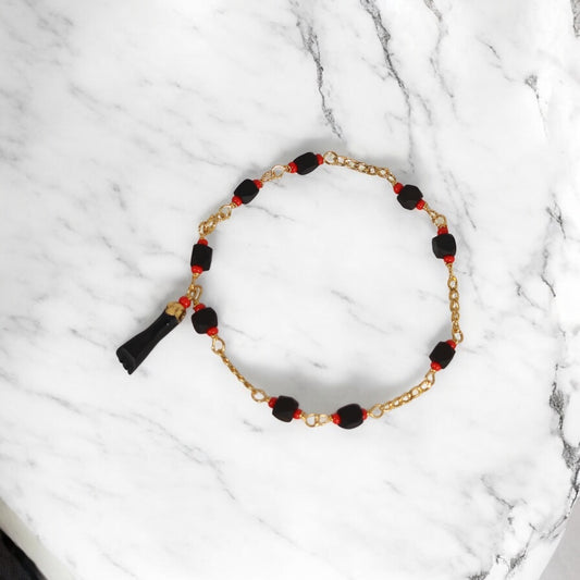 10K YG Azabache Bracelet / 1.45gr / 2mm / 6 1/4in /