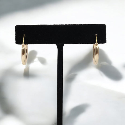 14K YG Fashion Hoop Earrings / 1.4gr / 0.7in /