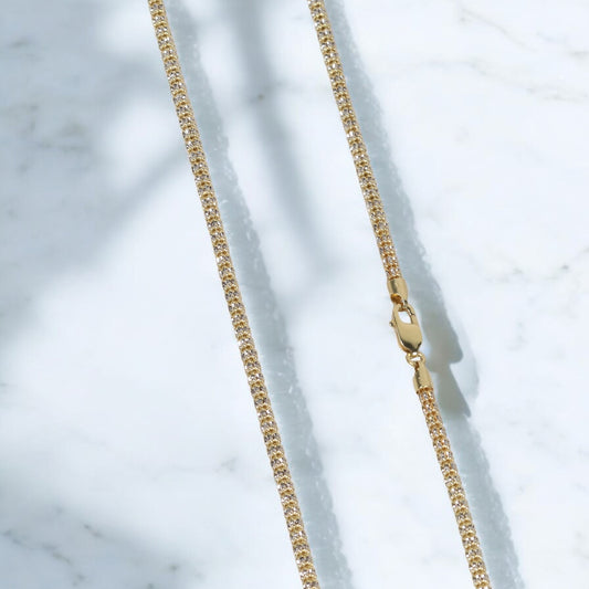 10K YG Moon Ice Chain / 18.28gr / 3.8mm / 20in /