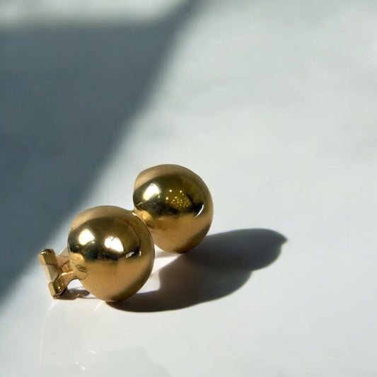 14K Yellow Gold Vintage Stud Earrings / 5.7gr