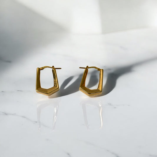 14K Yellow Gold Vintage Hoop Earrings / 2.7gr / 0.8in