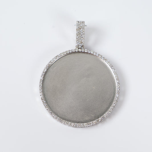 10K White Gold Diamond Memoral Pendant 2.56Ct Dia / 28.49gr / 2 - 2.7in