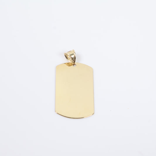 14K YG Military Plate Pendant / 3.9gr / 1.2in /