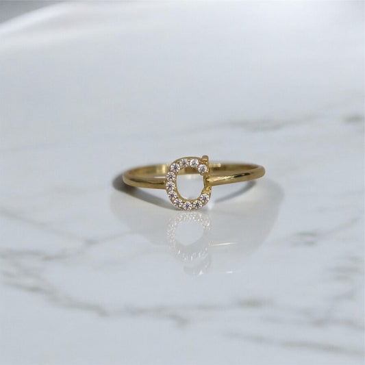 14K YG Letter C Ring / 1.20gr / Sz 7.5
