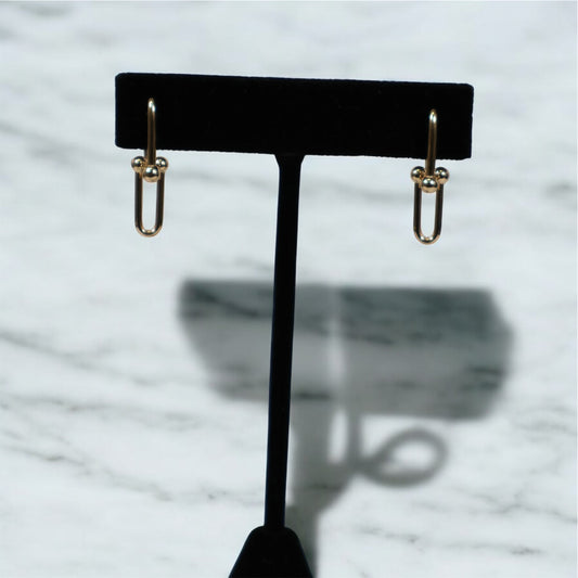 14K YG Fany Stud Earrings / 2.61gr / 0.8in /