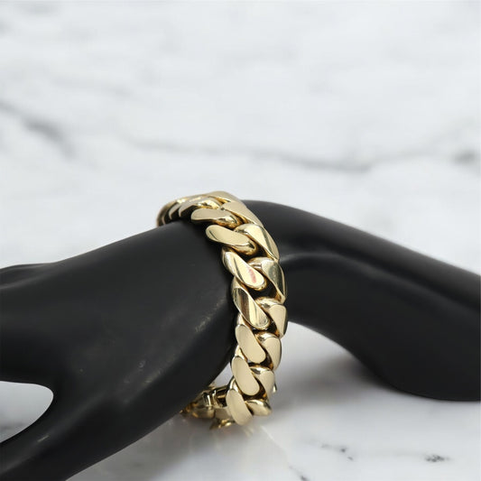 10K YG Cuban Links Bracelet / 195.1gr / 19.1mm - 8in