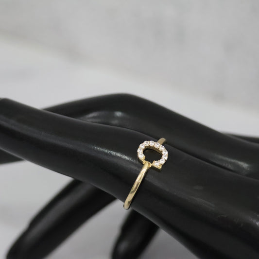 14K YG Letter C Ring / 1.29gr / Sz 7 1/4