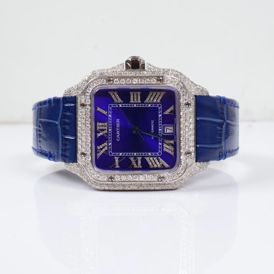 Cartier Santos Blue Bustdown XL Watch