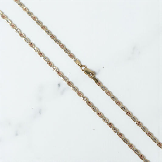 10K 3 Tone Mariner Chain / 3.1gr / 2.3mm / 24in /