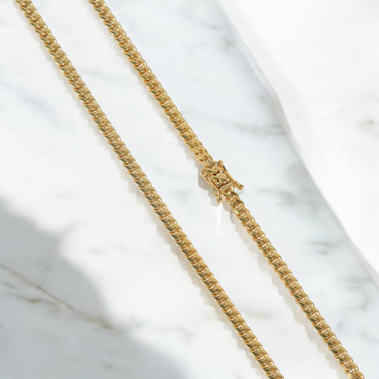 10K YG Micro Cuban Links Chain / 25gr / 4.1mm / 20in /