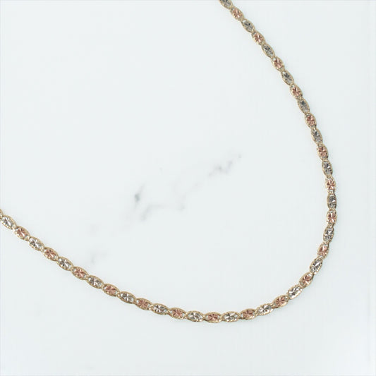 10K 3 Tone Mariner Chain / 3.1gr / 2.3mm / 24in /