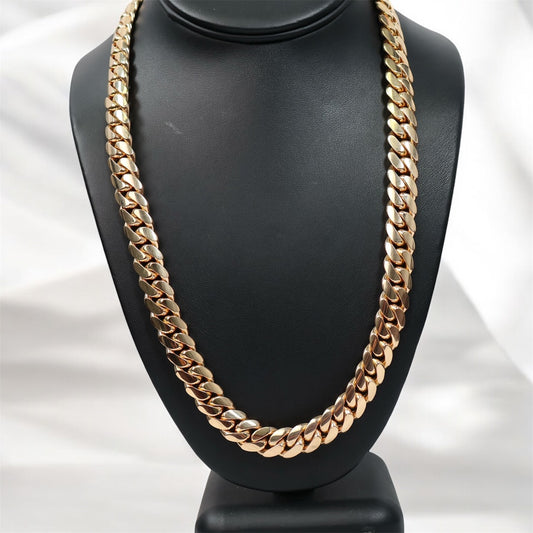 Chain Cuban Links 10K YG Size 11.7mm / 18in Weight 164Gr