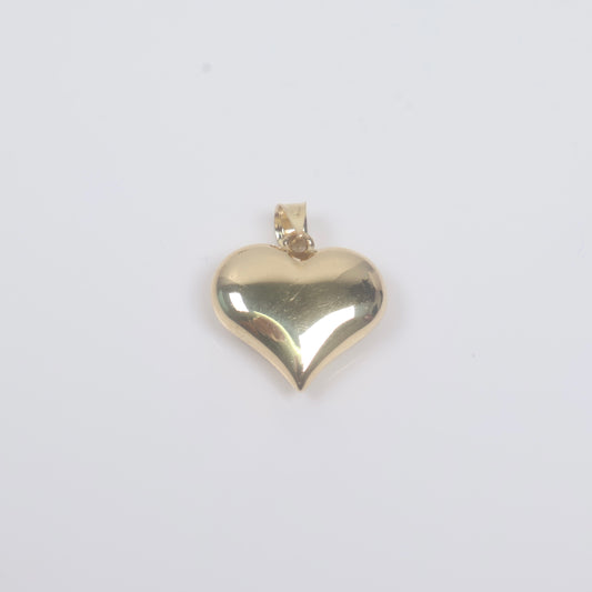 14K YG Heart Pendant / 2gr / 0.7in /