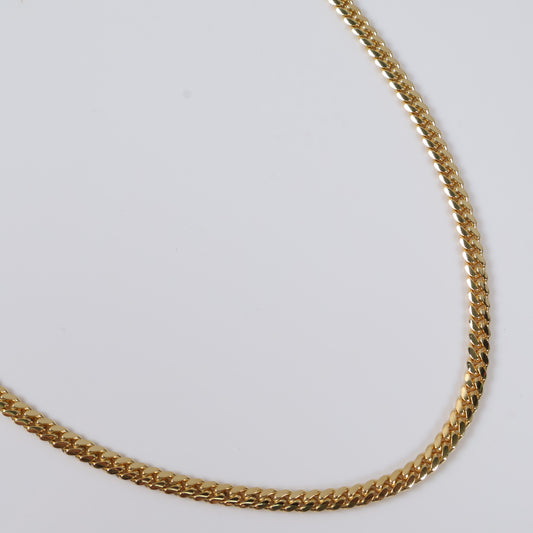 14K YG Micro Cuban Links Chain / 30.8gr / 4mm / 24in /