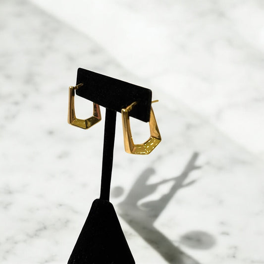 14K Yellow Gold Vintage Hoop Earrings / 2.7gr / 0.8in