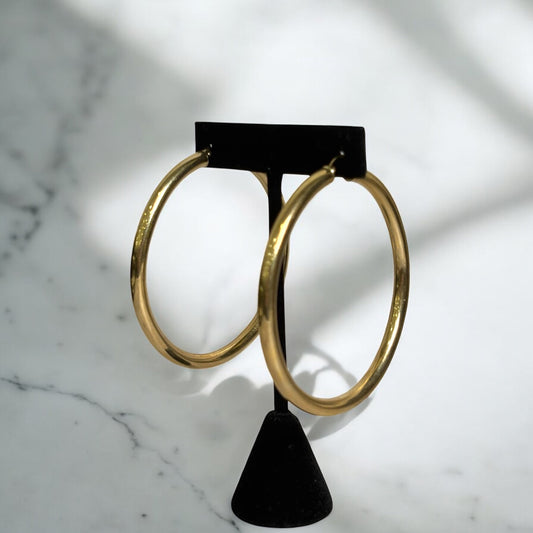 14K Yellow Gold Hoop Earrings / 12.7gr