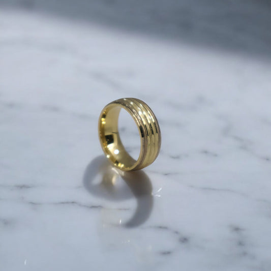 14K YG Fashion Engagement Ring / 3.53gr / 7mm / Sz 11