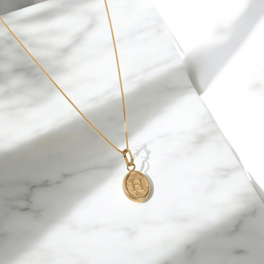 18K Yellow Gold Letter H Jewelry Set / 1.73gr / 15in