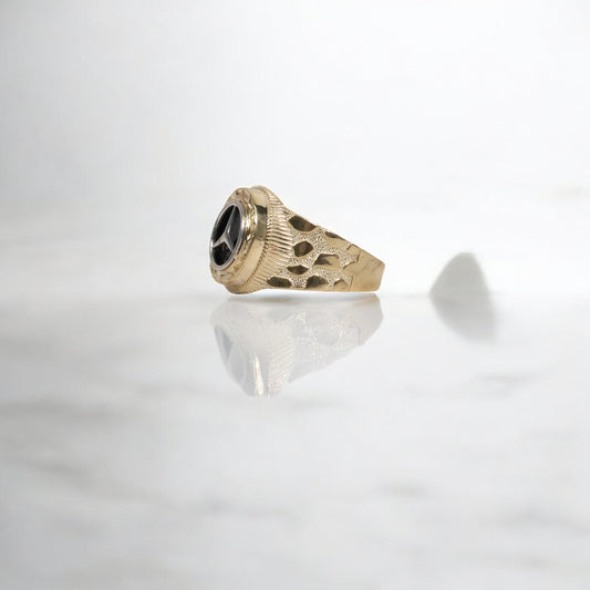 10K 2 Tone Black MB Nugget Rings / 4.57gr / Sz 10 /