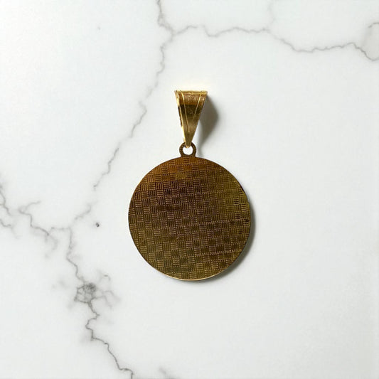 14K Yellow Gold Virgen Pendant With Ruby / 6gr