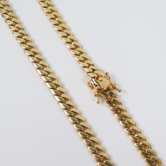10K YG Cuban Links Chain / 134.7gr / 9.2mm / 24in /