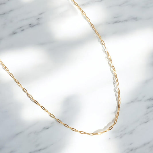 14K Yellow Gold Paper Clip Chain / 2gr / 1.6mm / 18in