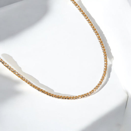 10K Yellow Gold Snake Link Diamond Cut Chain / 17.3gr / 2.5mm / 22in