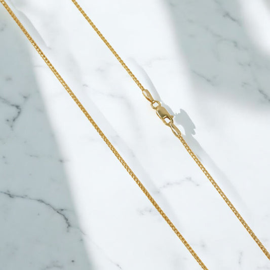 10K Yellow Gold Box Link Chain / 4.6gr / 1.3mm / 22in