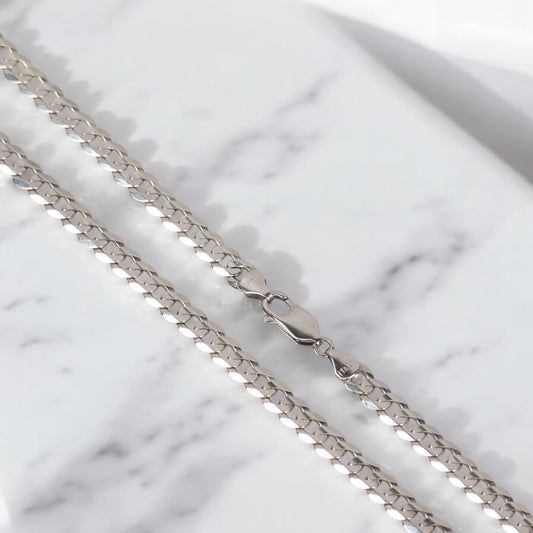 14K WG American Cuban Link Chain / 23.41gr / 5.5mm / 20in /