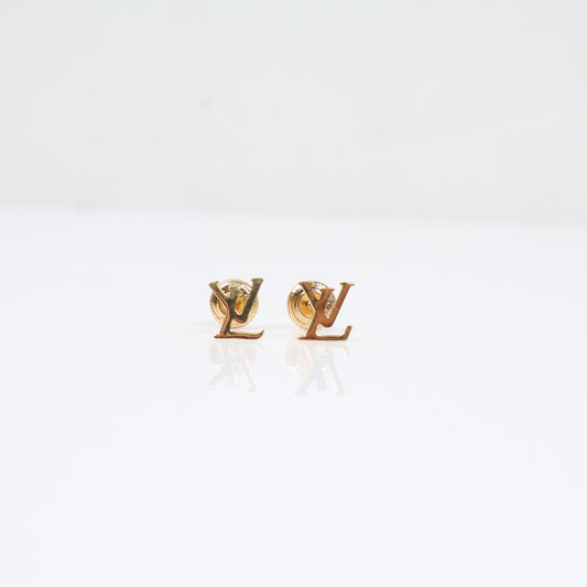 18K YG Lv Stud Earrings / 0.6gr / 6mm /