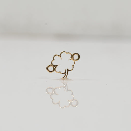 18K YG Lucky Clover Ironwork / 0.22gr / 0.4in /