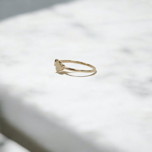 10K YG Hearts Rings / 1gr / Sz 7 /