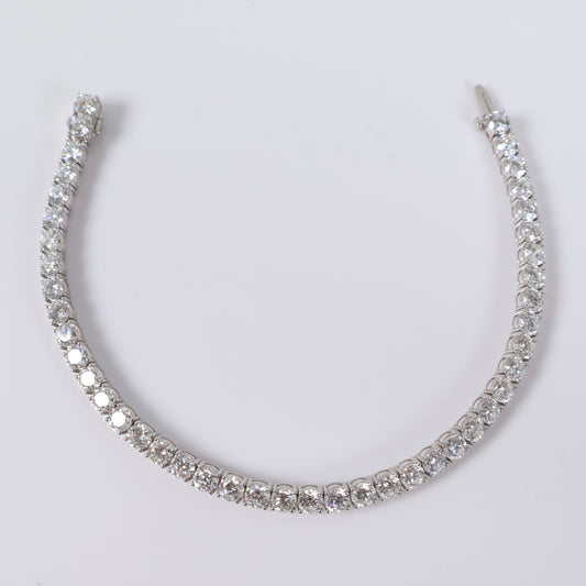14K WG Lab Diamond Tennis Bracelet / 8.4gr / 4mm / 7in / 10.66Ct Lab Dia
